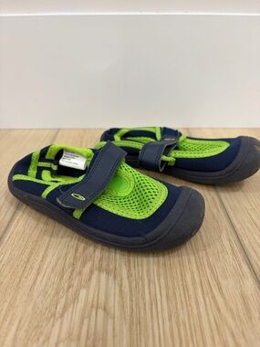 Kids Beach Summer Navy and Lime Green Water Shoes - Lightweight Slip-On
